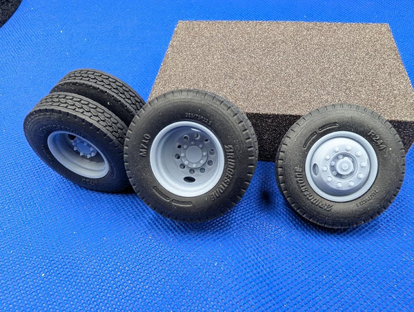 2 Hole Budd Wheels with Bridgestone Real rubber tires, 10 wheel / tire Set