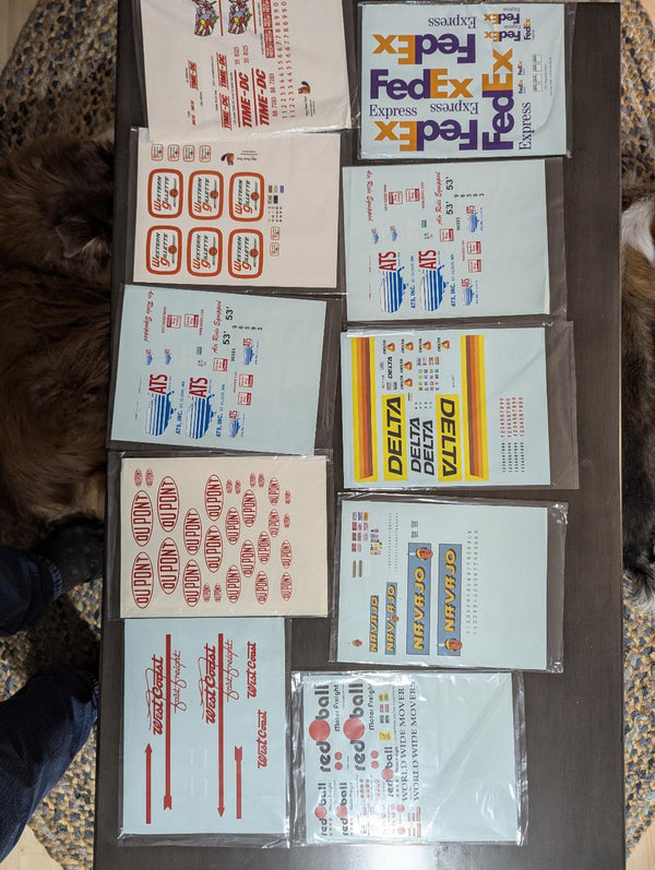 Garage Sale SET#B 10 asst. Tractor Trailer decal sets US trucking companies see pics