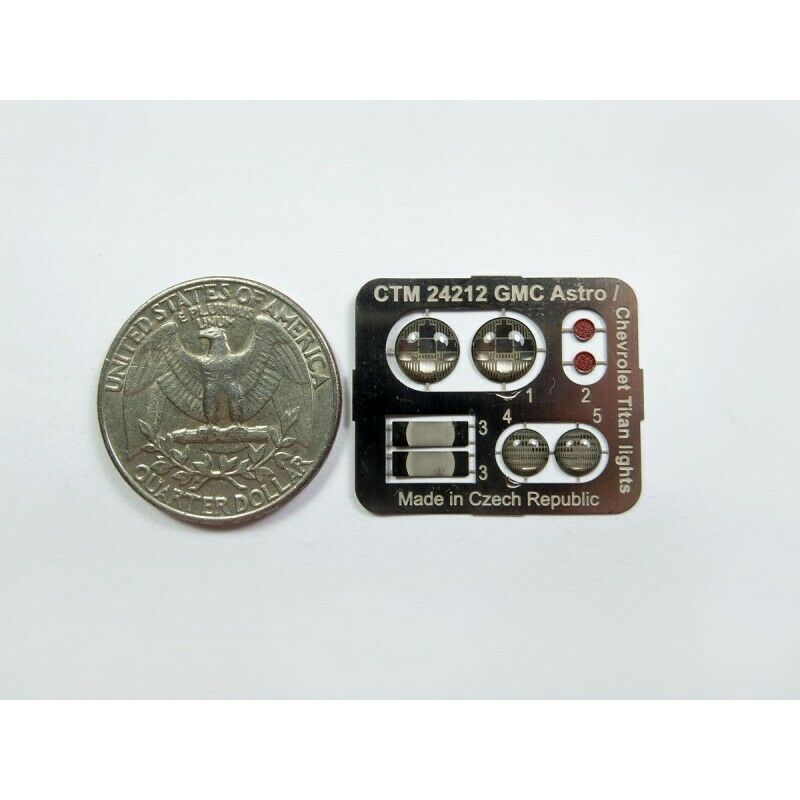 thumbnail image 2 of CMT USA Front Headlights Oblong – Photoetched Detail Parts For 1/25 Revell Truck Kits 2 of 6