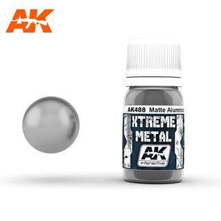 AK Interactive   #488  Matte Aluminum  Xtreme Metal paint   30ml Bottle