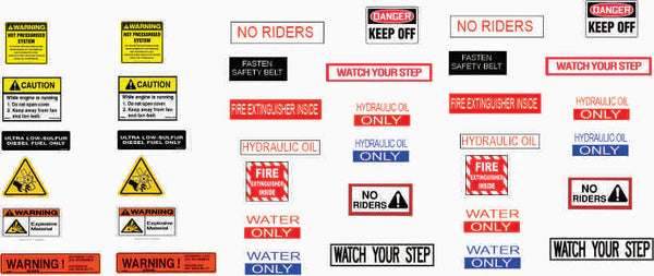 Warning Decals various                                                                    Decal