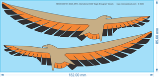International Transtar 4300 Conv.  "EAGLE BROUGHAM"  1/25 scale Waterslide decal