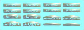 STS DECALS   PETERBILT MUDFLAP WEIGHT  DECALS     1/25 scale                                                 DECALS