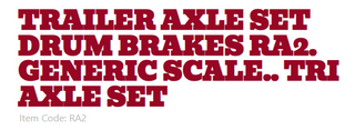 RA2      Auslowe Trailer axle set of 3 FOR tRI AXLE   1/25 scale