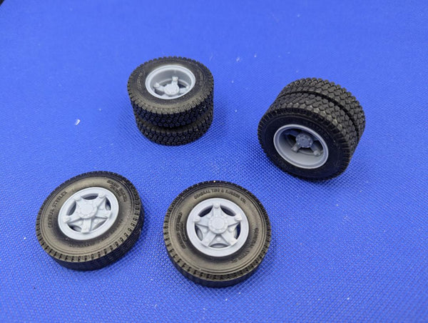 Garage Sale   Set A       Rubber tires with 5 Spoke Dayton Wheels Single axle set