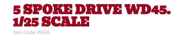 AUSLOWE WD45 1/25 SCALE 5 SPOKE REAR DRIVE WHEELs SET OF 4 WHEELS TIRE ...