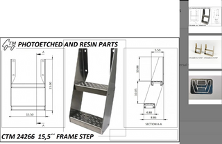 CTM24266               15.5" Truck Frame Step    Photoetched
