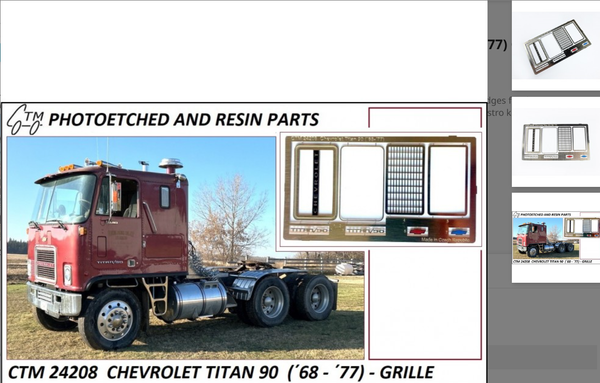 CTM24208  CHEVROLET TITAN GRILL SET  '68-77   Photoetch