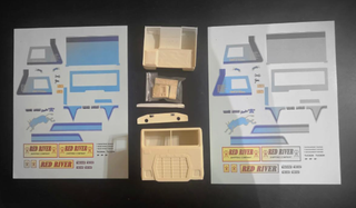 Blue Mule Resin Ford COE   Cab kit with Blue Mule Decals   1/25    AITM?                                                  RESIN CAB