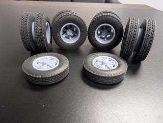 GARGAE SALE T32/33-6  BRIDGESTONE DRIVE & STEER TIRES W/6 SPOKE DAYTON WHEELS