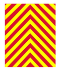 CHEVRONS  REFLECTIVE SELF ADHESIVE THIN MODEL DECAL RED/YELLOW    EMERGENCY