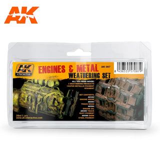 AK  INTERACTIVE   ENGINE AND METAL WEATHERING KIT  AK-087