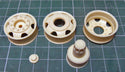21K   Old Style 6 Hole steel wheel set  1/24 scale   2 Fronts and 4 rears