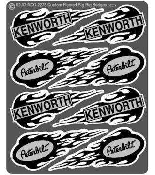 Kenworth/Peterbilt Flamed Big Rig Badges