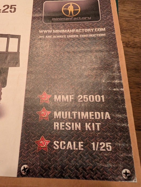 MINIMAN FACTORY 1/25 Scale 6x6 Russian Army truck Complete resin kit see pics