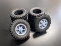GARAGE SALE T44-6  SIDE ARMOUR TIRE 24"  WITH MACK STYLE 6 SPOKE WHEELS TANDEM SET