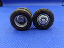 20"    2 Hole Budd Wheel Set     1/25 scale    2 fronts and 8 rears (full tandem set)   Wheels  Tire section
