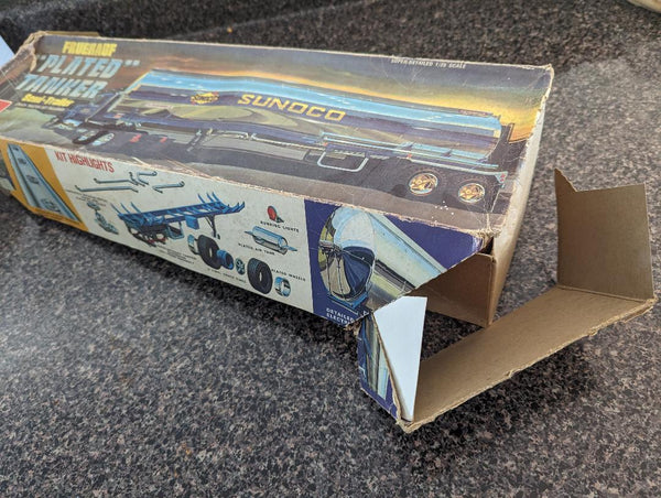 GARAGE SALE   SUNOCO PLATED TANKER AMT 1/25     Box is Rough