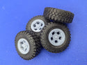 GARAGE SALE 17"  5 Spoke Wheels  with Rubber Tires  4 wheel/tire set