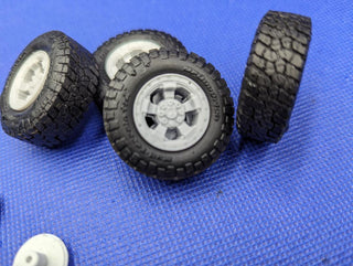 GARAGE SALE  17" Wheels with Rubber Tires   1/25 scale set of 4