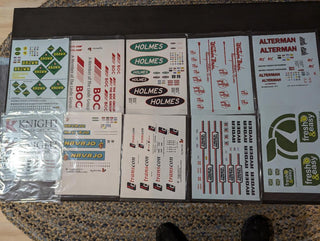 Garage Sale   SET#A  10 asst. Tractor  Trailer decal  sets US trucking companies see pics