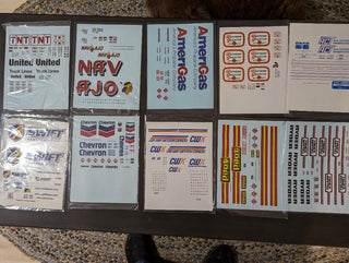 Garage Sale   SET#C    10 asst. Tractor  Trailer decal  sets US trucking companies see pics