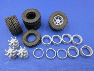 Garage Sale   T37 Drive Tires with 6 Spoke (Mack Style Hubs) Hubs Drive set 4 dual sets
