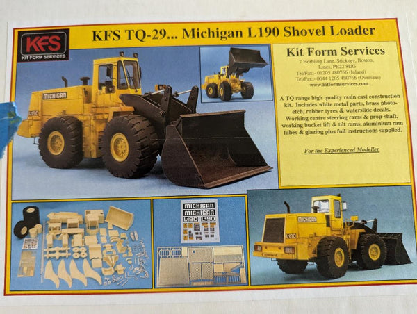 KIT FORM SERVICES  TQ29 MICHIGAN L-190 LOADER 1/24 Resin Kit/photoetch             RESIN KIT