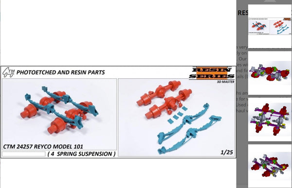CTM 24257  REYCO MODEL 101 4 SPRING  SUSPENSION   1/25 SCALE            CHASSIS