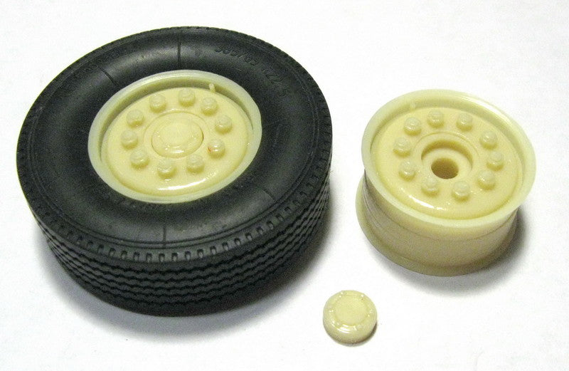 1/25 Scale 22.5 2-Hole Budd Wheel Set – 2 Fronts, 4 Rears & Hubs By SCENES
