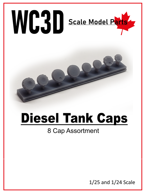 FUEL TANK CAPS   8/Pack Different sizes   3D                                               TANKS