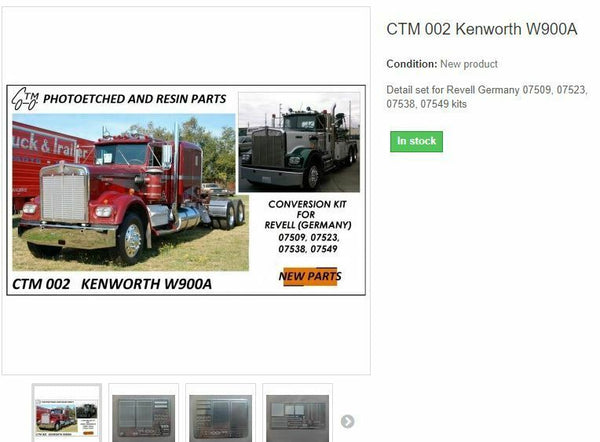 KENWORTH W900A PHOTO ETCH DETAIL Kit   1/25 CTM002