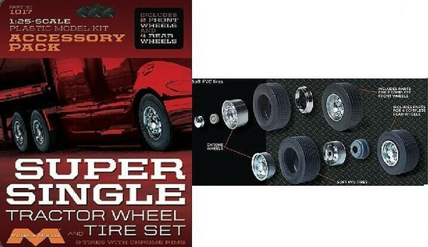 Moebius  SUPER SINGLE TRACTOR Wheel and Tire set  1/25 scale 6 tires and wheels - ST Supply Company