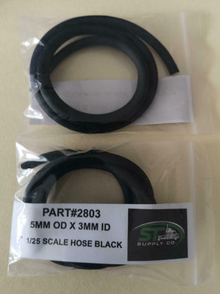 1/25 Scale 5" Hose  BLACK    5mm OD x 3mm ID     24"  /Pack