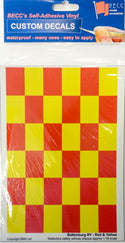BATTENBURGS  REFLECTIVE SELF ADHESIVE THIN MODEL DECAL RED/YELLOW     EMERGENCY