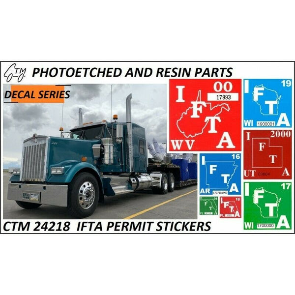 CTM 24218 IFTA DECALS   SEE PICS    1/24 OR 1/25 SCALE - ST Supply Company