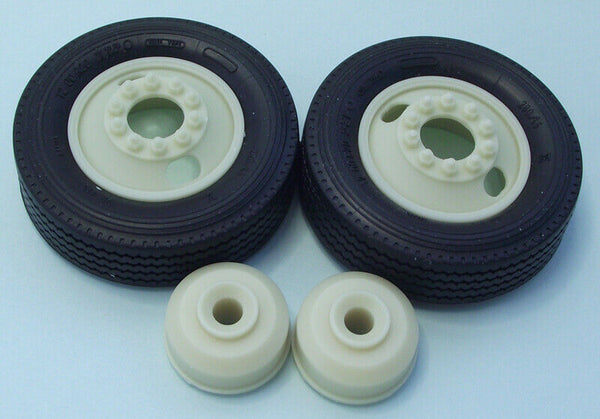 Kit Form Services   2 HOLE BUDD FRONT STEER RIMS W/ TIRES  1/24 - ST Supply Company
