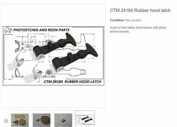 RUBBER HOOD LATCH AND BRACKET PHOTOETCHED   1/25  CTM24184