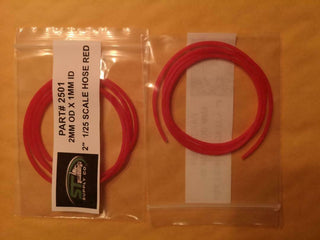 1/25 Scale 2" Hose  RED    2mm OD x 1mm ID     24"  /Pack - ST Supply Company