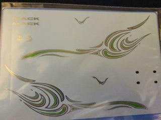 Max Model #SE005   MACK DECAL SETS    CHROME LIKE SILVER WITH GREEN