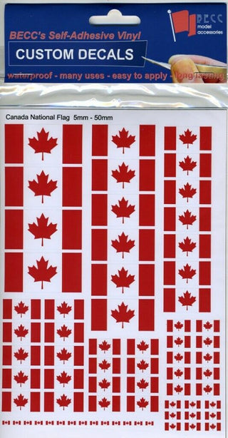 CANADIAN FLAGS SELF ADHESIVE THIN MODEL DECAL   EMERGENCY VEHICLES ETC