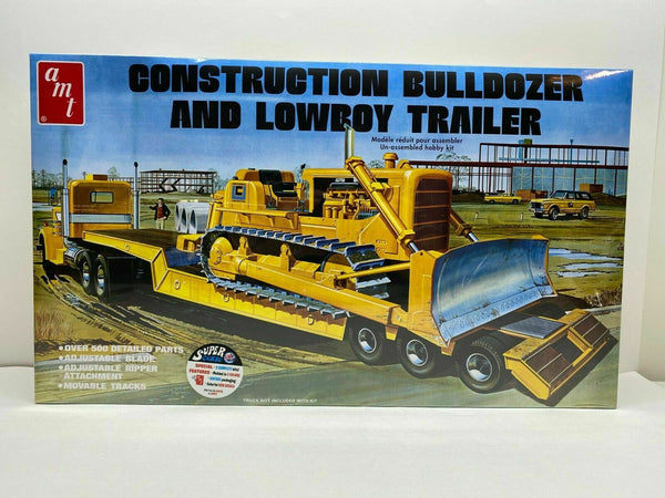 1/25 SCALE CAT BULLDOZER WITH LOWBOY FLATBED TRAILER  NEW!!