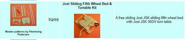 1/24 SCALE JOST Sliding Fifth wheel plate and carriage - ST Supply Company