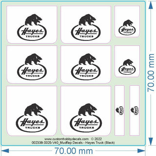 HT#2  HAYES TRUCK MUDFLAP DECAL    1/25