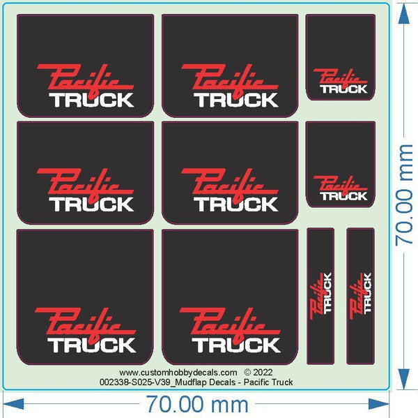 PT#1   PACIFIC TRUCK MUDFLAP DECAL    1/25