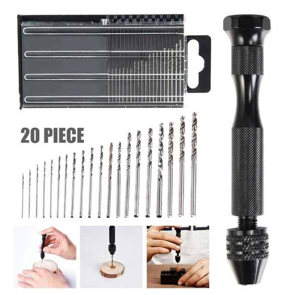 Pin Bit Set Combo Pack 20PC Micro Drill Bit set & PIN VISE all metal | ST Supply Co ...