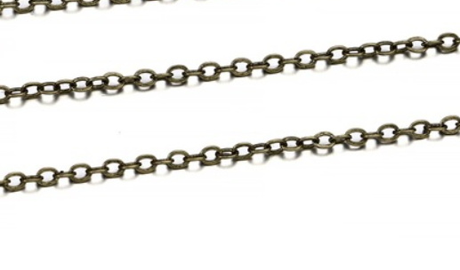 ANTIQUE BRONZE METAL MODEL CHAIN   2MM LINK X 5M (15FT)  SEE PIC