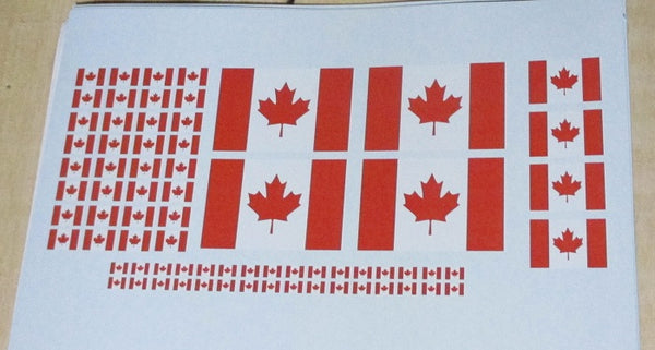 Canadian Flags   Various sizes    DECALS