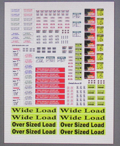 Model Truckin Detail 1 Set 1/25 / 1/24 scale DECALS ST Supply Co. Ltd.