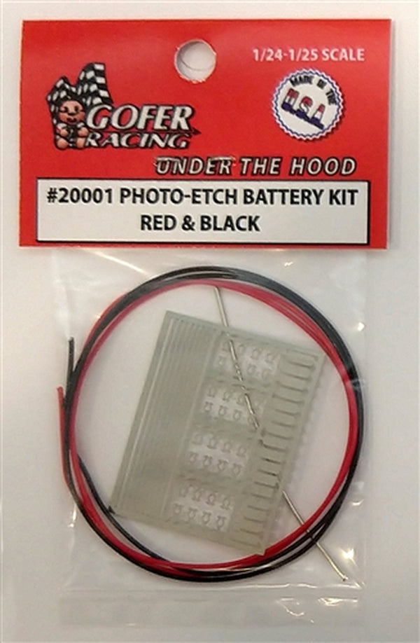 GOFER  PHOTO ETCH BATTERY KIT  RED & BLACK    #20001